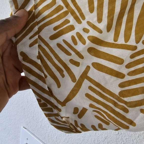 SHEIN Blouse Womens 2X Mixed Print Tropical Wooden Detail Buttons Flare … - Picture 8 of 11